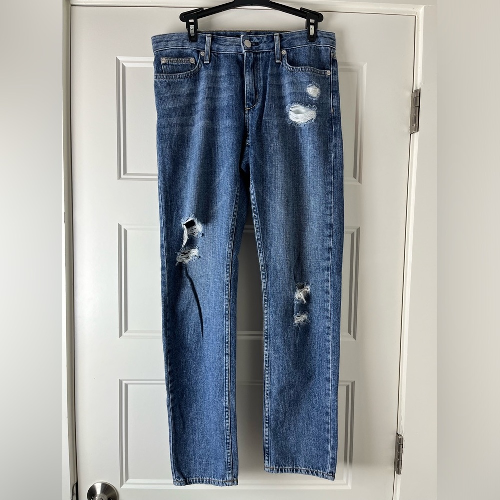 Theory mid rise distressed jeans 26